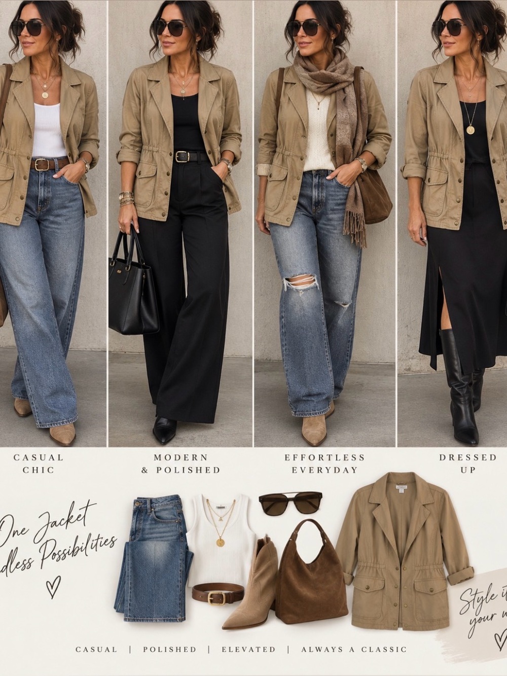 Lucky Brand Khaki Utility Blazer Jacket